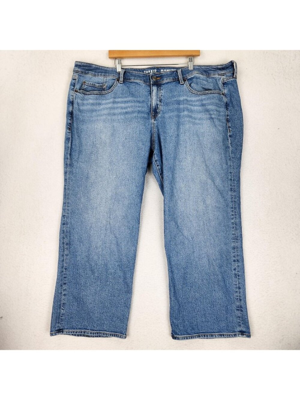 Torrid Jeans Womens 24 Short Blue Low Rise Baggy Straight Leg Classic Stretch